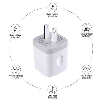 Single Port USB Wall Charger, GiGreen 1A/5V Power Adapter 5 Pack Charging Block Cube Plug Box Compat...