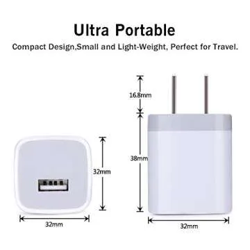 Single Port USB Wall Charger, GiGreen 1A/5V Power Adapter 5 Pack Charging Block Cube Plug Box Compatible Phone X/8/7/Xs/XR/6s/5/SE, Samsung S9/S8/S7/S6 Edge, Note 8, LG G5 V30, Moto, Pixel, Nexus, HTC