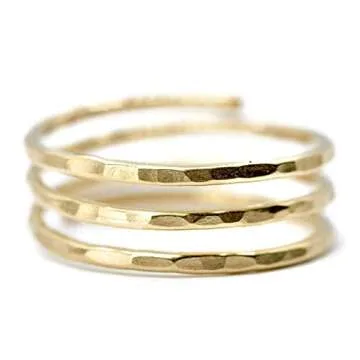 Elegant 14k Gold Filled Adjustable Wire Wrap Ring | Mu-Yin Jewelry | Made in USA