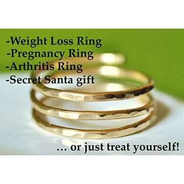 14k Gold Filled Adjustable Wire Wrap Ring - Handmade in USA