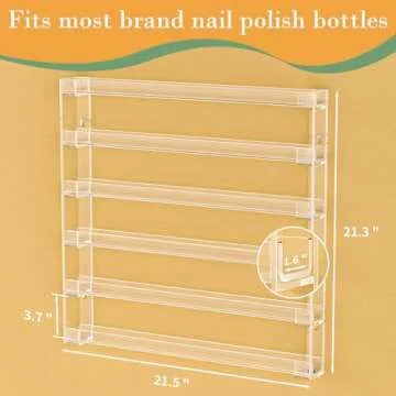 FEMELI 21'' Nail Polish Wall Rack – Stylish & Easy to Install