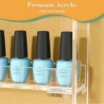 FEMELI Clear Acrylic Nail Polish Wall Rack for 90-120 Bottles