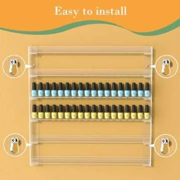 FEMELI Clear Acrylic Nail Polish Wall Rack for 90-120 Bottles