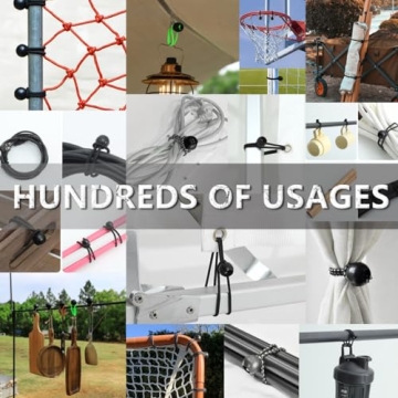 PerkHomy 30 Pcs 9 Inch Ball Bungee Cord Heavy Duty Bungie Cord Balls for Tarp Tie Down Canopy Camping Tents Cargo Holding Wire Hoses Patio Umbrellas Awning (30pc 9in Black&White)