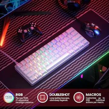 HK GAMING GK61 Mechanical Keyboard - RGB & Programmable 61 Keys