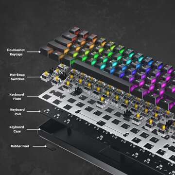 HK GAMING GK61 Mechanical Keyboard - RGB & Programmable 61 Keys
