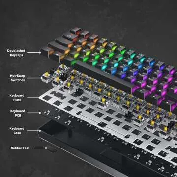 HK GAMING GK61 Mechanical Keyboard - RGB & Programmable 61 Keys