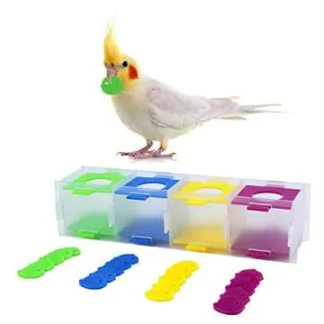 Bird Intelligence Training Toy Color Separation Coin Box Education Interactive Playing Puzzle Toy for African Grey Parakeet Cockatiel Cockatoo Finch Canary Budgie Conure Lovebird Amazon