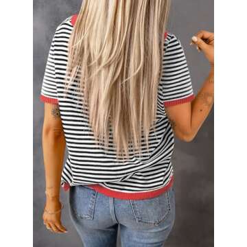 Dokotoo Women's Trendy Short Sleeve Summer Knitted Tops