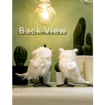 Legendeco Set of 2 Hanging White Owl Decoration Ornament 5.9 inches for Christmas Tree, Display Home Decor and Holiday Figurines, Handmade Fluffy Gift for Party