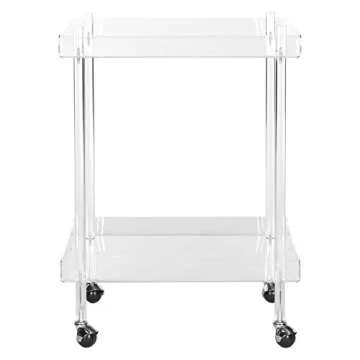 SAFAVIEH Home Collection Healy White Kitchen Cart, Clear