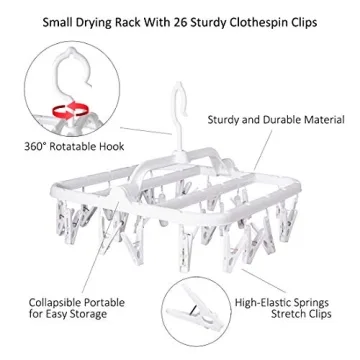 Annaklin 26 Clip Foldable Laundry Hangers for Delicates