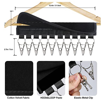 2Pack Black Hat Rack Organizer with Stainless Steel Clips