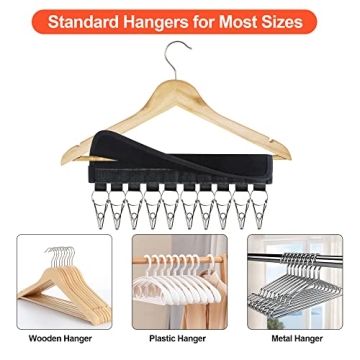 2Pack Black Hat Rack Organizer with Stainless Steel Clips