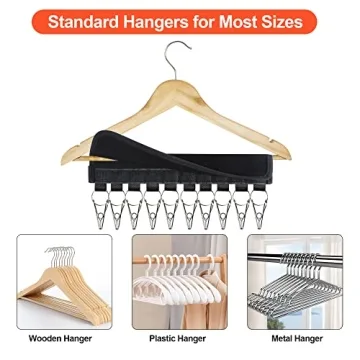 2Pack Black Hat Rack Organizer with Stainless Steel Clips