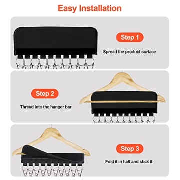 2Pack Black Hat Rack Organizer with Stainless Steel Clips