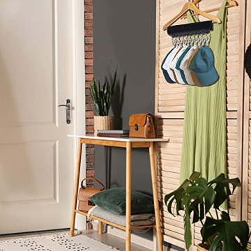 2Pack Black Hat Rack Organizer with Stainless Steel Clips