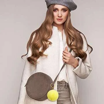 Hicarer 60 Pieces Colorful Poms Keychains Fluffy Ball Faux Fur Keyring for Women