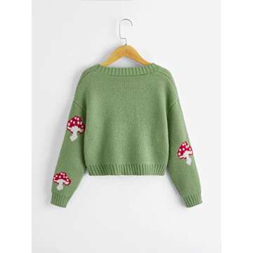 COZYEASE Girls' Cardigan Sweater Long Sleeve V Neck Button Down Cute Knit Cardigan Fall Preppy Cloth...