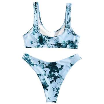 Stylish ZAFUL Women's Padded Frilled V-Wired Bikini Swimsuit