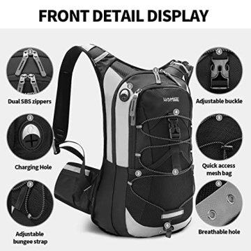 HOMIEE Hydration Backpack 2L Water Bladder Lightweight Comfortable Daypack