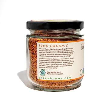 Greenbow Bee Pollen - 100% USDA Certified, Non-GMO, Halal, Kosher - Pure & Natural Superfood With Proteins, Vitamins & Minerals - Gluten Free - 155g