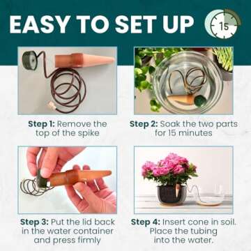 Blumat Classic Plant Watering Stakes - Self-Watering Insert for Indoor and Outdoor Plants - Automatic Slow Release Irrigation System for Potted Plants - Houseplant Care Device (6 Packs)