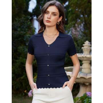 Chic GRACE KARIN Women Short Sleeve Sweater for All Occasions