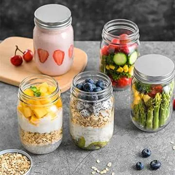 TUZAZO 8oz Clear Plastic Mason Jars | Versatile Storage Containers