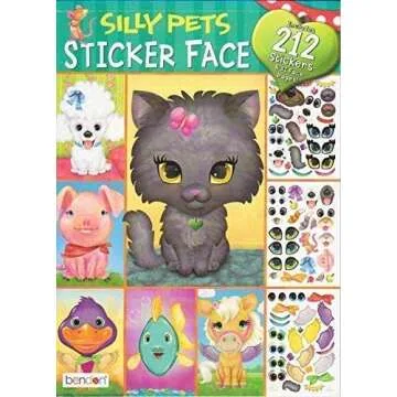 Silly Pets Face Repositional Stickers Fun Activity Book