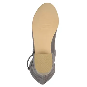 Brinley Co. Grey Wide Calf Faux Suede Boots for Comfort