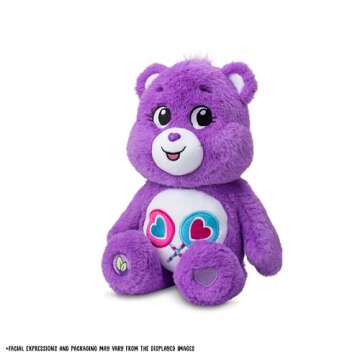 Care Bears 14" Share Bear Plushie - Medium Size - Purple Plush for Ages 4+ – Perfect Stuffed Anima...