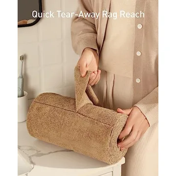 Fantasticlean Microfiber Cleaning Cloth Roll -75 Pack, Tear Away Microfiber Towels, 12" x 12", Reusable, Washable, Scratch Free, Ultra Absorbent Dish Rags for Car, Home, Garage or Shop (TAN)