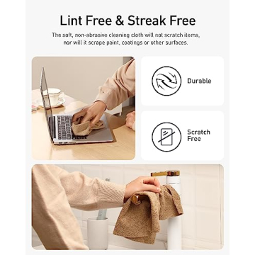 Fantasticlean Microfiber Cleaning Cloth Roll -75 Pack, Tear Away Microfiber Towels, 12" x 12", Reusable, Washable, Scratch Free, Ultra Absorbent Dish Rags for Car, Home, Garage or Shop (TAN)