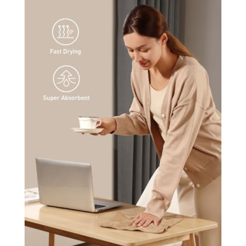 Fantasticlean Microfiber Cleaning Cloth Roll -75 Pack, Tear Away Microfiber Towels, 12" x 12", Reusable, Washable, Scratch Free, Ultra Absorbent Dish Rags for Car, Home, Garage or Shop (TAN)