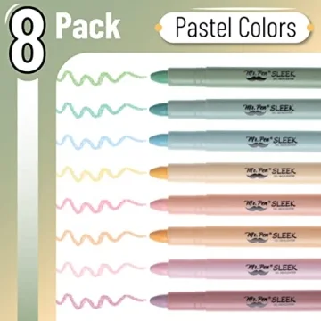 Mr. Pen Gel Highlighter | 8 Pack Pastel No Bleed