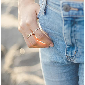 Monkton CZ Simulated Diamond Stackable Ring for Women