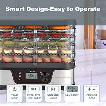 Likein Food Dehydrator - Adjustable Timer & Temperature Control