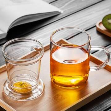 Unbreakable Glass Tea Cup with Infuser - 17oz Mug