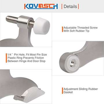 Adjustable KOVOSCH Hinge Pin Door Stopper - Durable & Stylish