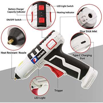 Cordless Hot Glue Gun for Quick Crafting and DIY Projects