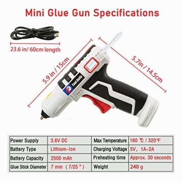 Cordless Hot Glue Gun for Quick Crafting and DIY Projects