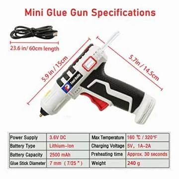 Cordless Hot Glue Gun for Quick Crafting and DIY Projects