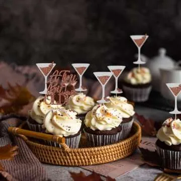 24Pcs Espresso Martini Cupcake Toppers for Celebrations
