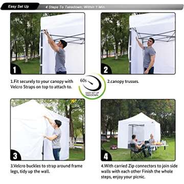 ABCCANOPY Canopy Rolling Door 10x10 FT with Zipper, 1 Pack Door Only, NOT Including Frame and Top, White