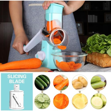 Cambom Rotary Cheese Grater: Effortless Cheese & Veggie Shredding