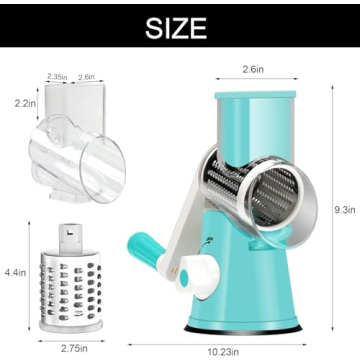 Cambom Rotary Cheese Grater: Effortless Cheese & Veggie Shredding