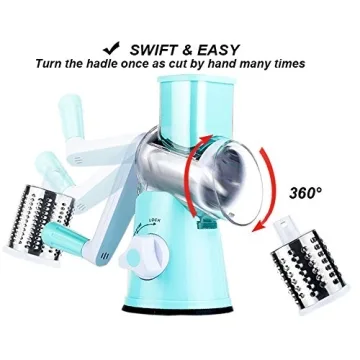 Cambom Rotary Cheese Grater: Effortless Cheese & Veggie Shredding
