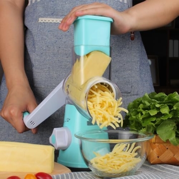 Cambom Rotary Cheese Grater: Effortless Cheese & Veggie Shredding