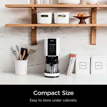 Ninja CREAMi Ice Cream Maker, 7 One-Touch Programs, with (2) Pint Containers & Lids, Compact Size, White (NC301WHBBB)